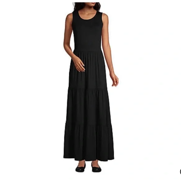 knee length dresses for ladies Ivory Ruched Tiered Sleeveless Maxi Dress main image 1